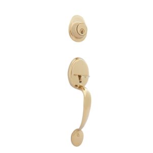 LSDA ENTRY HANDLESET KWIKSET EARLY AMERICAN BRIGHT BRASS 035995 - 40EA3K