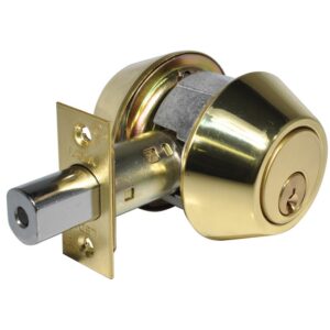 LSDA GRADE 2 DOUBLE CYLINDER DEADBOLT SC4 ADJUSTABLE 6-PIN KEYED DIFFERENT BRIGHT BRASS 063539 - 225 3S ADJ UL