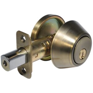 LSDA GRADE 3 SINGLE CYLINDER DEADBOLT KWIKSET 5-PIN KA4 ANTIQUE BRASS 075377 - 75 5RCL KA4