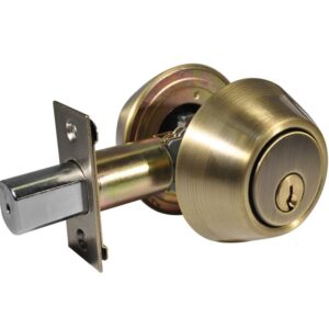 LSDA GRADE 3 DOUBLE CYLINDER DEADBOLT KWIKSET 5-PIN KA4 ANTIQUE BRASS 075380 - 78 5KA4