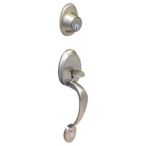 LSDA ENTRY HANDLESET KWIKSET EARLY AMERICAN SATIN NICKEL 078108 - 40EA15K