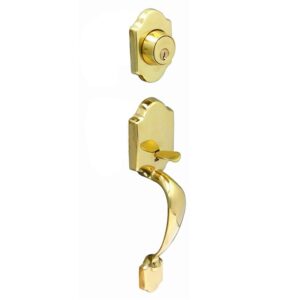 LSDA ENTRY HANDLESET KWIKSET SAINT CROIX MILLENIUM BRIGHT BRASS 087491 - 40SC MB3K