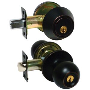 LSDA GRADE 3 SINGLE CYLINDER COMBINATION WITH BALL KNOB SCHLAGE C ANTIQUE BRONZE 109772 - 03B11P S KA20