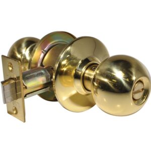 LSDA GRADE 2 PRIVACY KNOB BALL 2-3/8" BRIGHT BRASS - 120B3 2-3/8 074SL