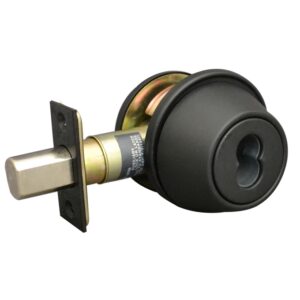LSDA GRADE 2 SINGLE CYLINDER DEADBOLT WITH ADJUSTABLE UL BOLT BLACK SFIC 184418 - 260IC19ADJ UL