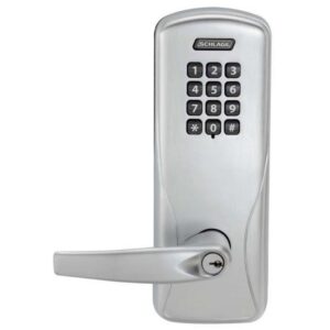 SCHLAGE KEYPAD CYLINDRICAL LOCK LESS CYLINDER MANUALLY PROGRAMMED SATIN CHROME - CO100CY70KP SPA626LD