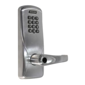 SCHLAGE KEYPAD MORTISE LOCK LESS CYLINDER MANUALLY PROGRAMMED SATIN CHROME - CO100MS70KP SPA626LD