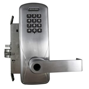 SCHLAGE KEYPAD MORTISE LOCK LESS CYLINDER PROGRAMABLE SATIN CHROME - CO200MS70KP RHO626LD