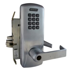 SCHLAGE KEYPAD MORTISE LOCK LESS CYLINDER SARGENT KIL MANUALLY PROGRAMMED SATIN CHROME - CO100MS70KP RHO626LD SAR