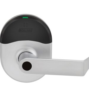 SCHLAGE WIRELESS WITH BLE LEVER RHODES LESS CYLINDER SATIN CHROME - NDEB LD RHO626